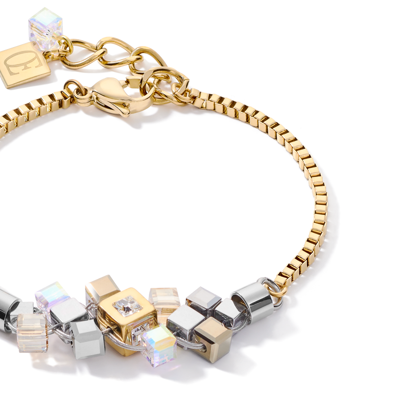 Bracelet GeoCUBE® cluster gold-silver
