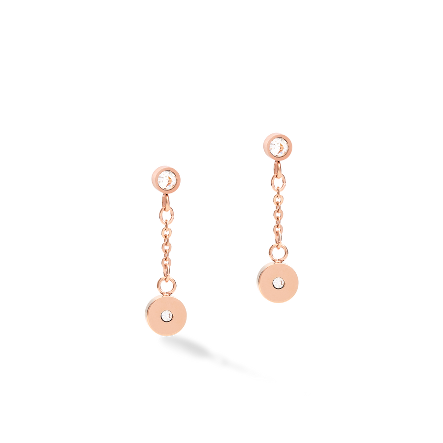 Boucles d'oreille Coins & Chain or rose-blanc
