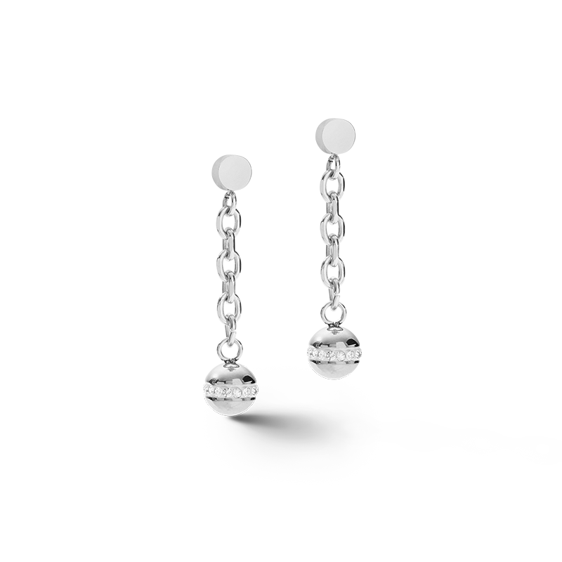 Boucles d'argenteille 4-en-1 boule chaîne acier inoxydable & hématite argent