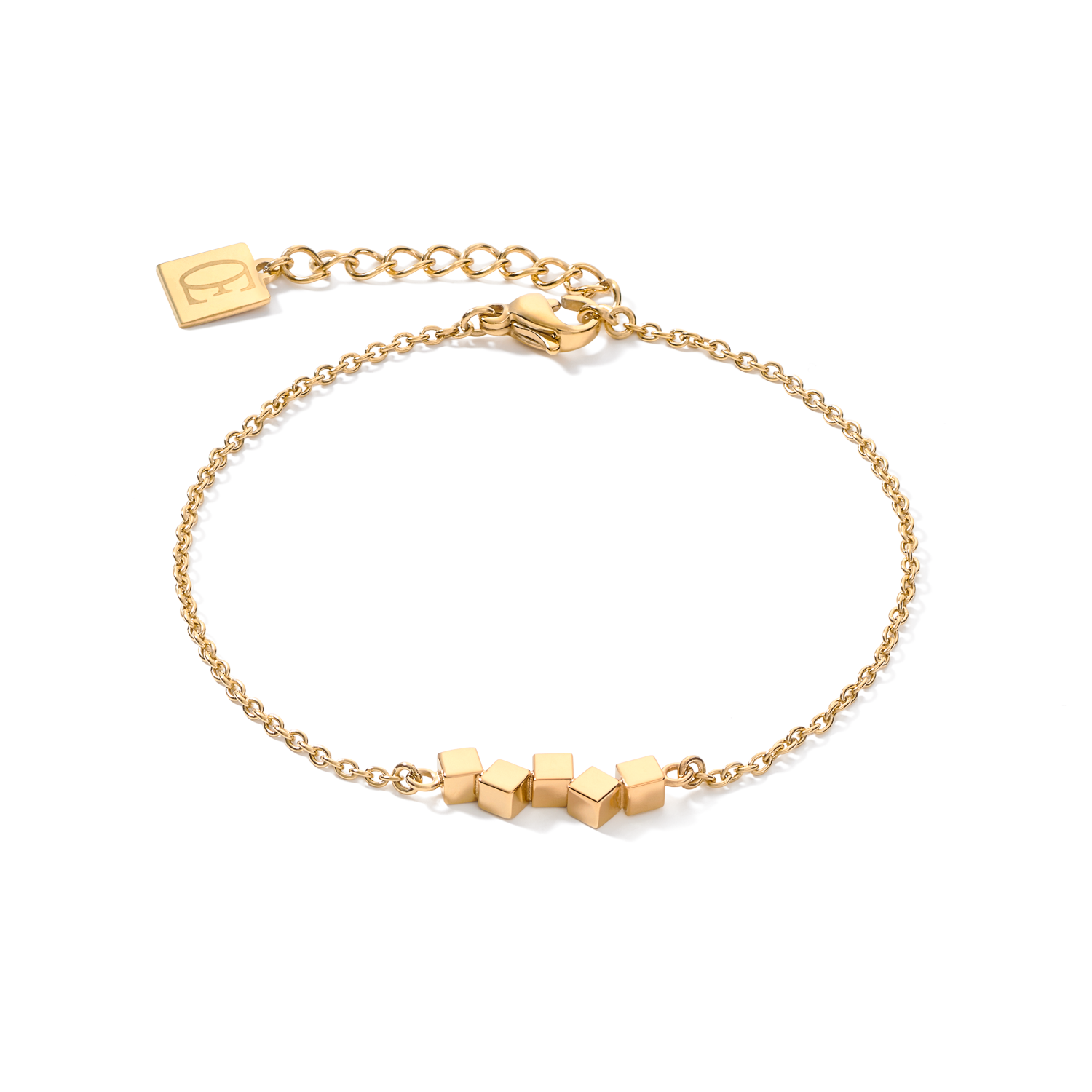 Bracelet Dancing GeoCUBE® small stainless steel gold