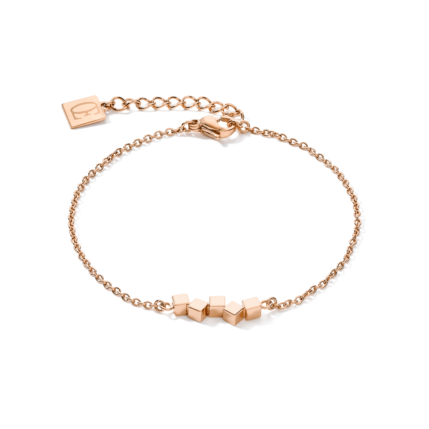 Bracelet Dancing GeoCUBE® small stainless steel rose gold