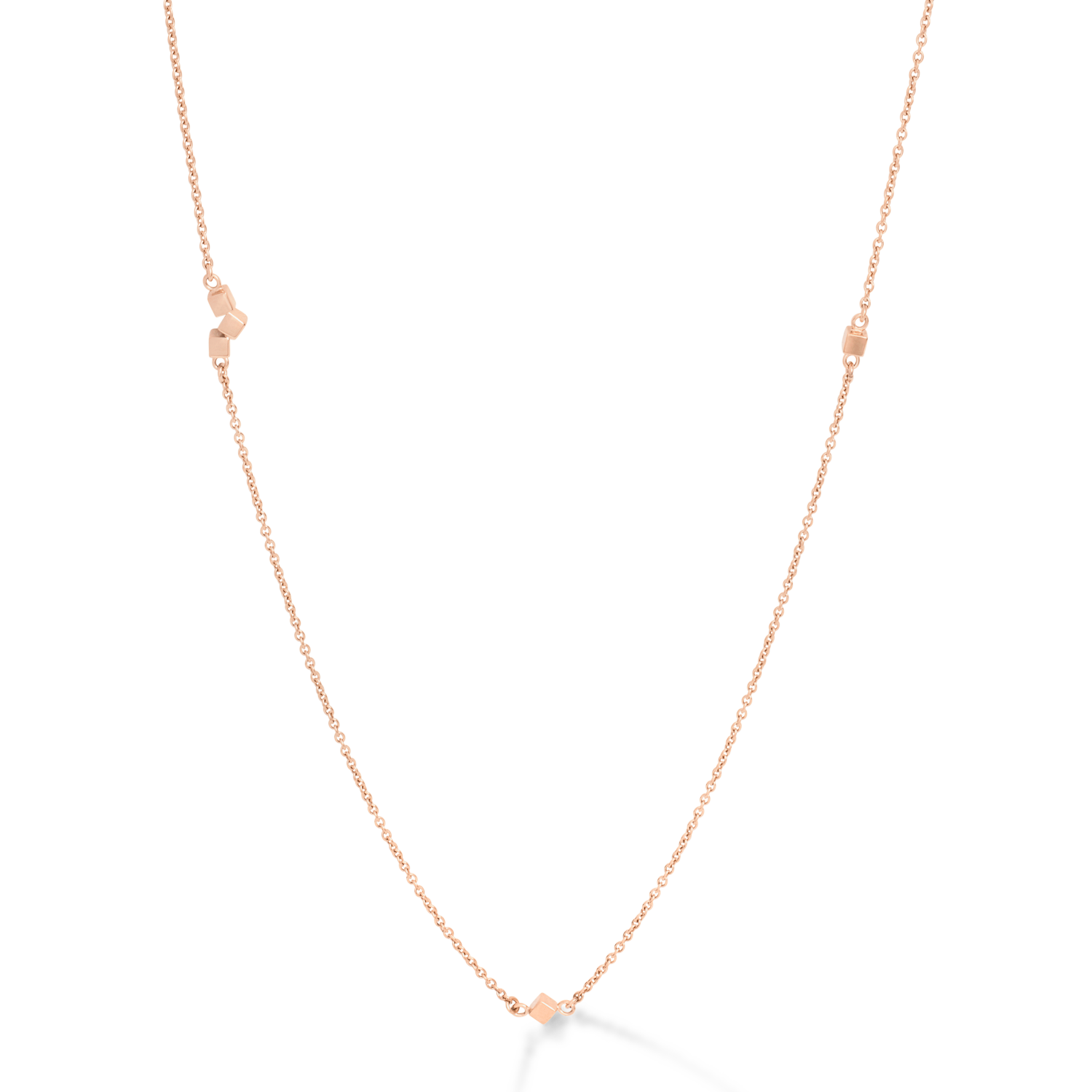 Collier Dancing GeoCUBE® small chain long acier or rose