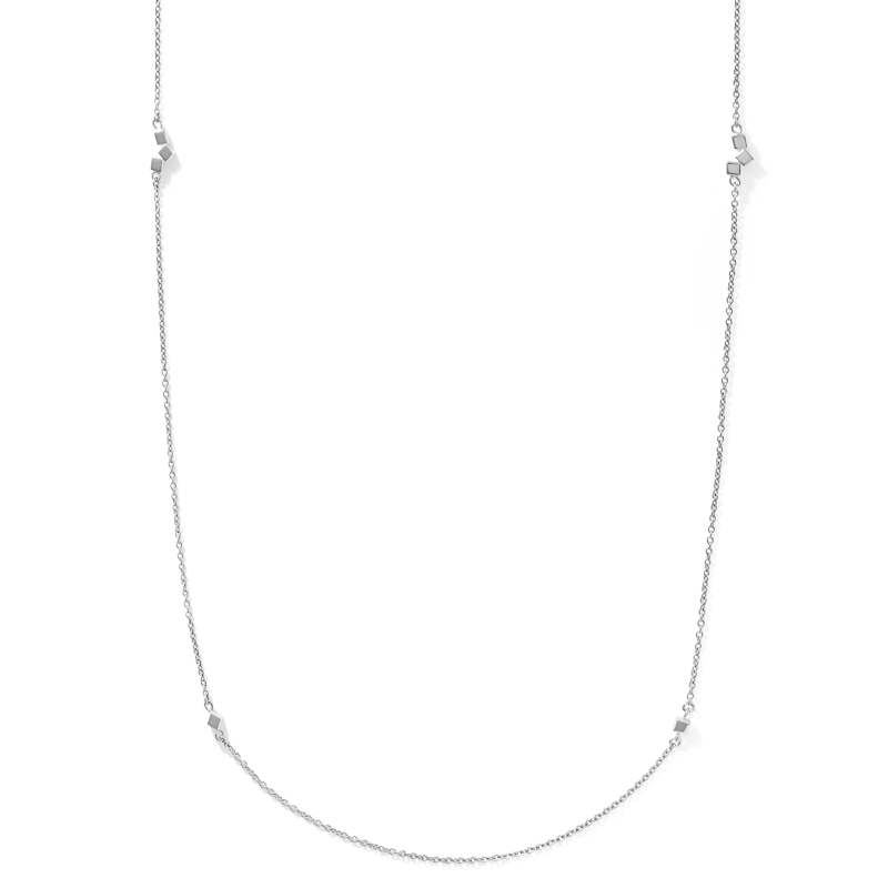 Collier Dancing GeoCUBE® small chain long acier argent