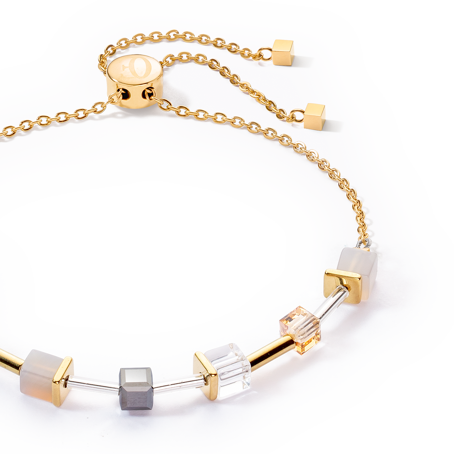 Bracelet GeoCUBE® Precious & Slider Closure or gris