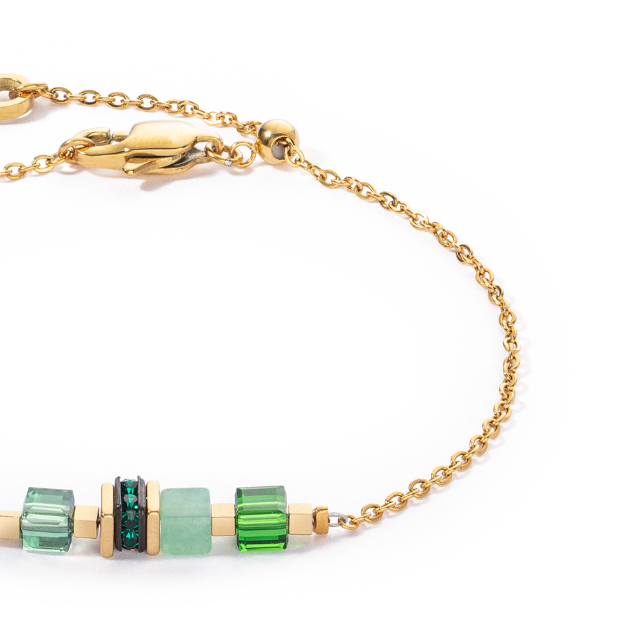 Bracelet Mini Cubes & Chain or-vert