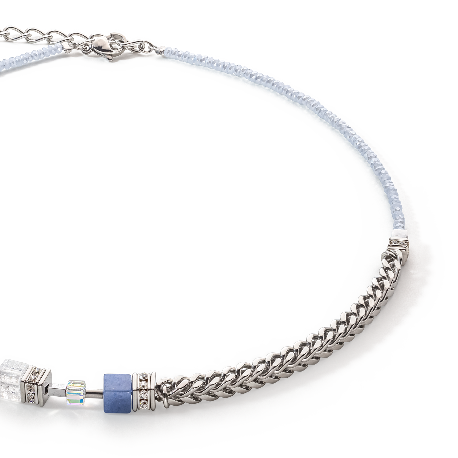 Collier GeoCUBE® Precious Fusion Chunky Chain bleu clair