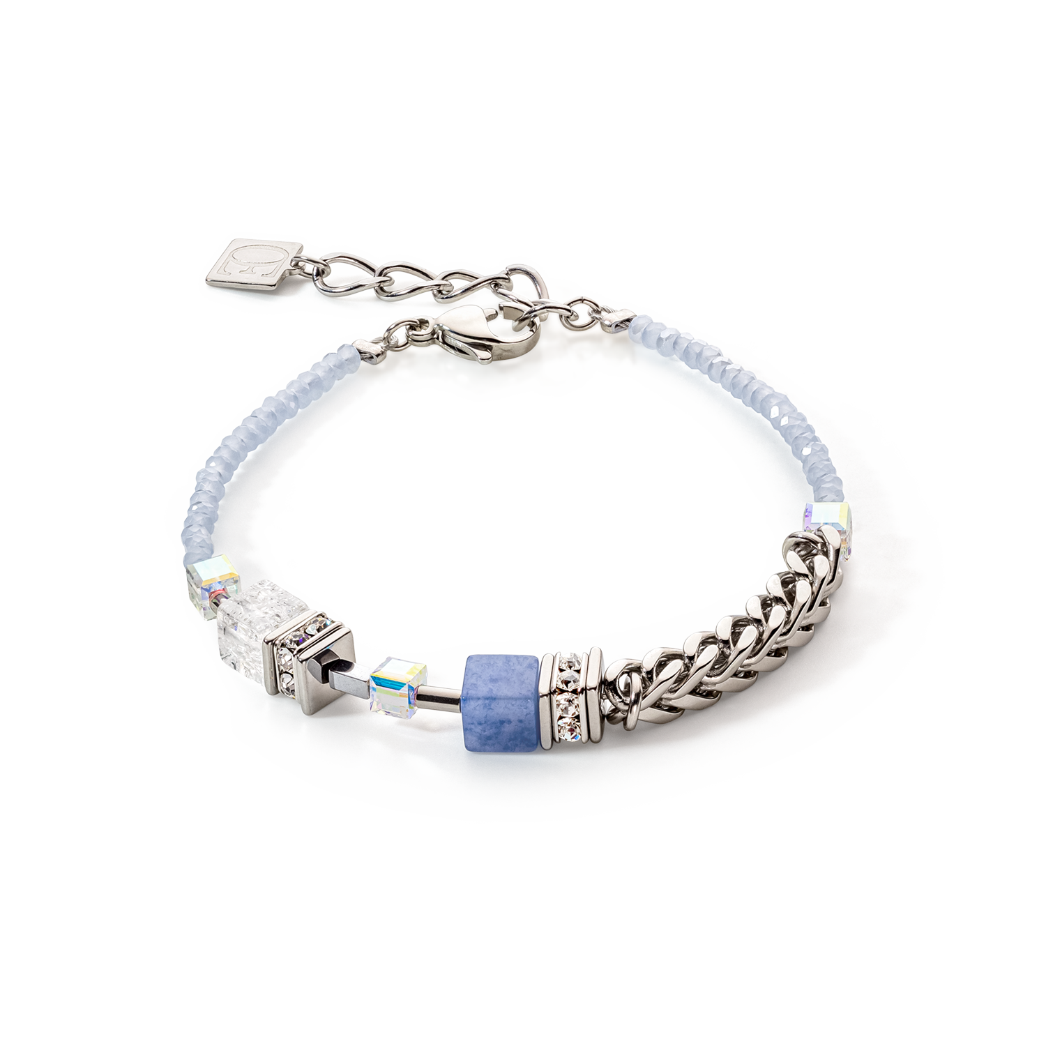 Bracelet GeoCUBE® Precious Fusion Chunky Chain bleu clair