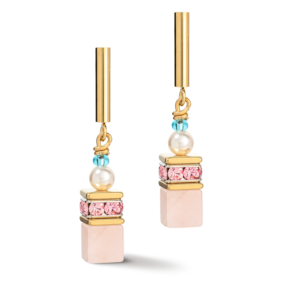 Boucles d'oreille GeoCUBE® Precious Fusion Pearls multicolore pastel