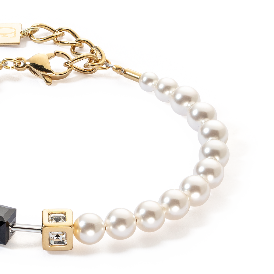 Bracelet GeoCUBE® Precious Fusion Pearls noir-or