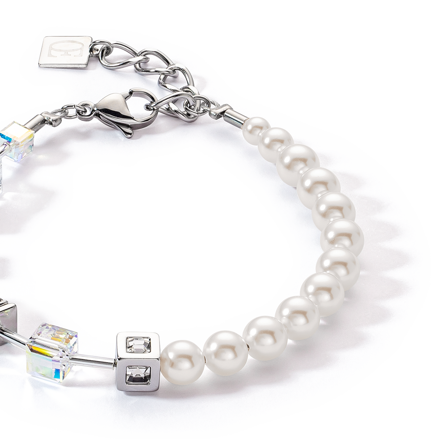 Bracelet GeoCUBE® Precious Fusion Pearls blanc