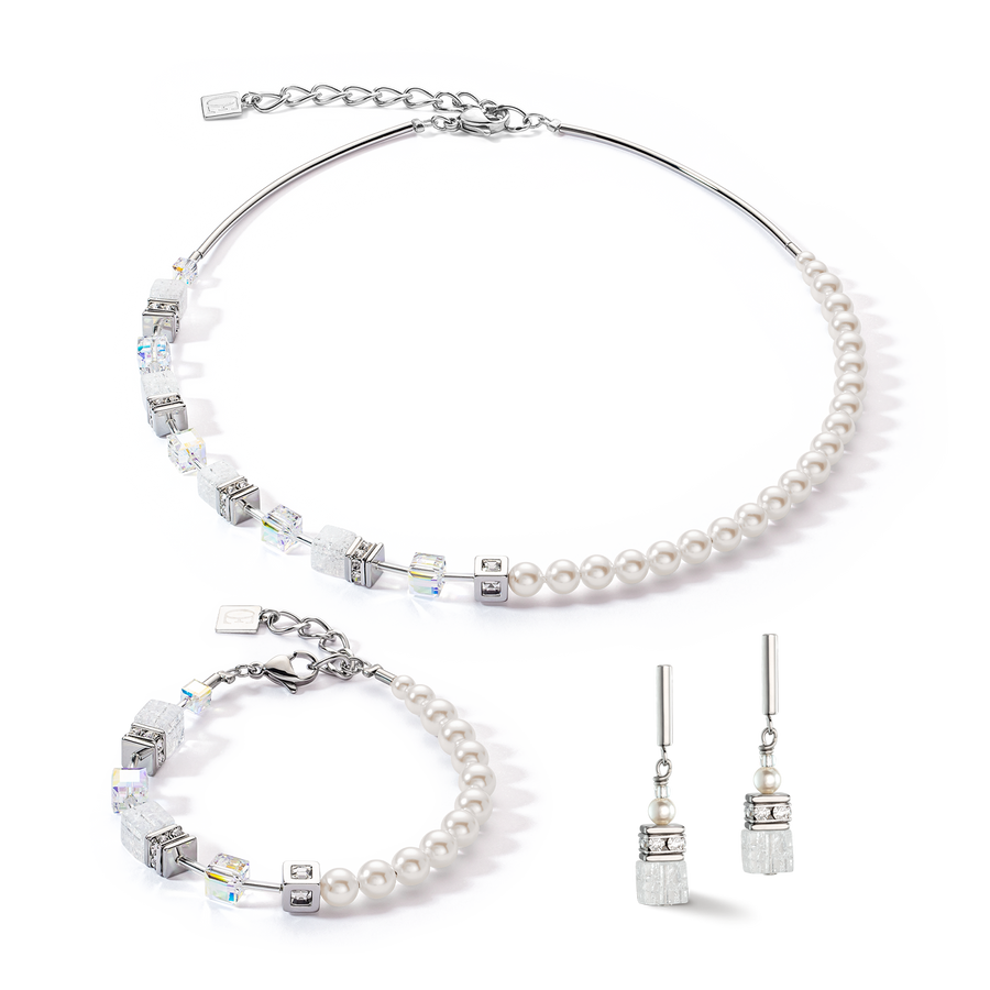 Bracelet GeoCUBE® Precious Fusion Pearls blanc