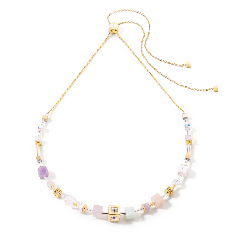 Collier GeoCUBE® Precious & Slider Closure or multicolore pastel