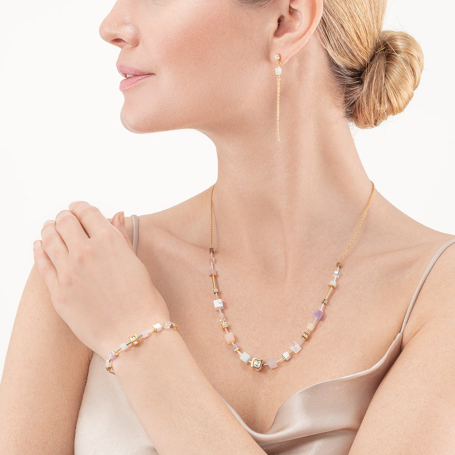 Collier GeoCUBE® Precious & Slider Closure or multicolore pastel