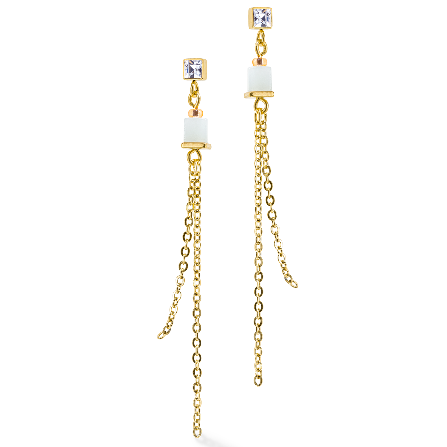 Boucles d'oreille GeoCUBE® Precious & Slider Closure or multicolore pastel