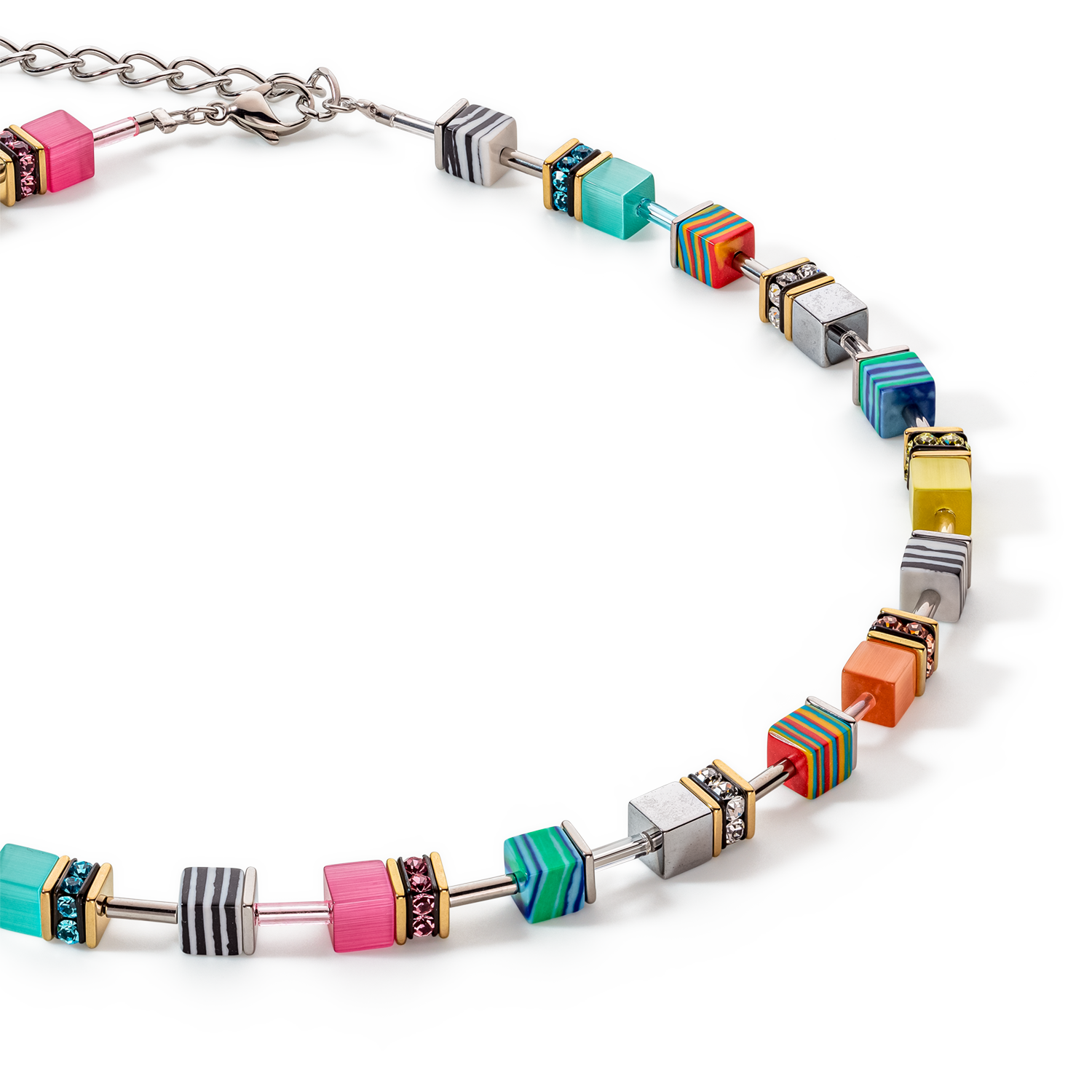 Collier GeoCUBE® Candy multicolour spring