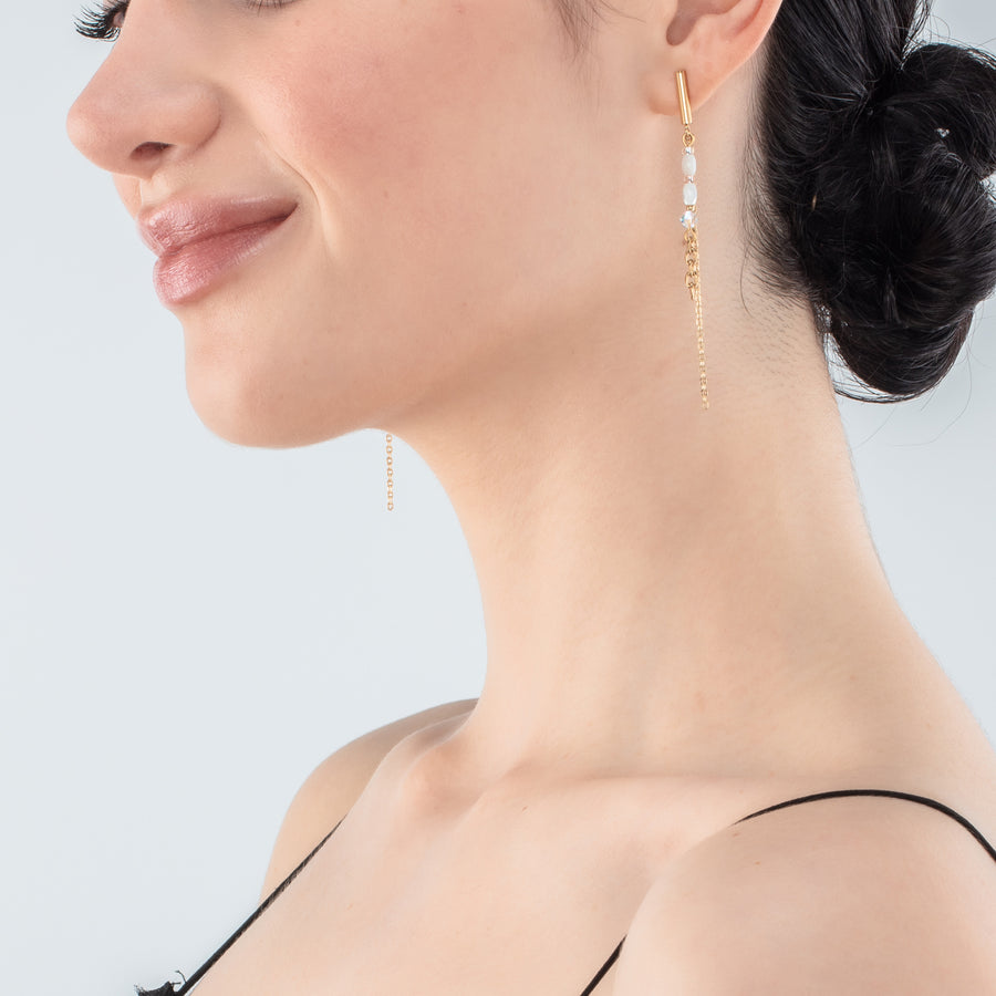 Boucles d'oreilles Brilliant Square Layer or