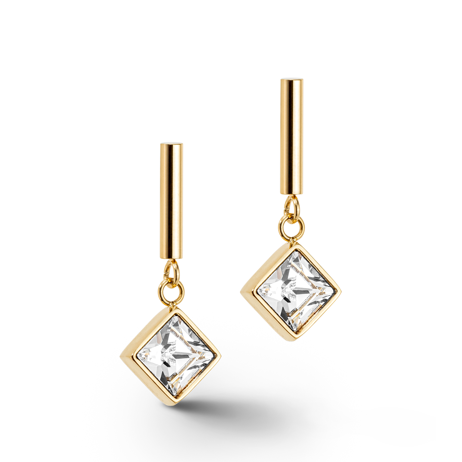 Boucles d'oreille Brilliant Square or-cristal