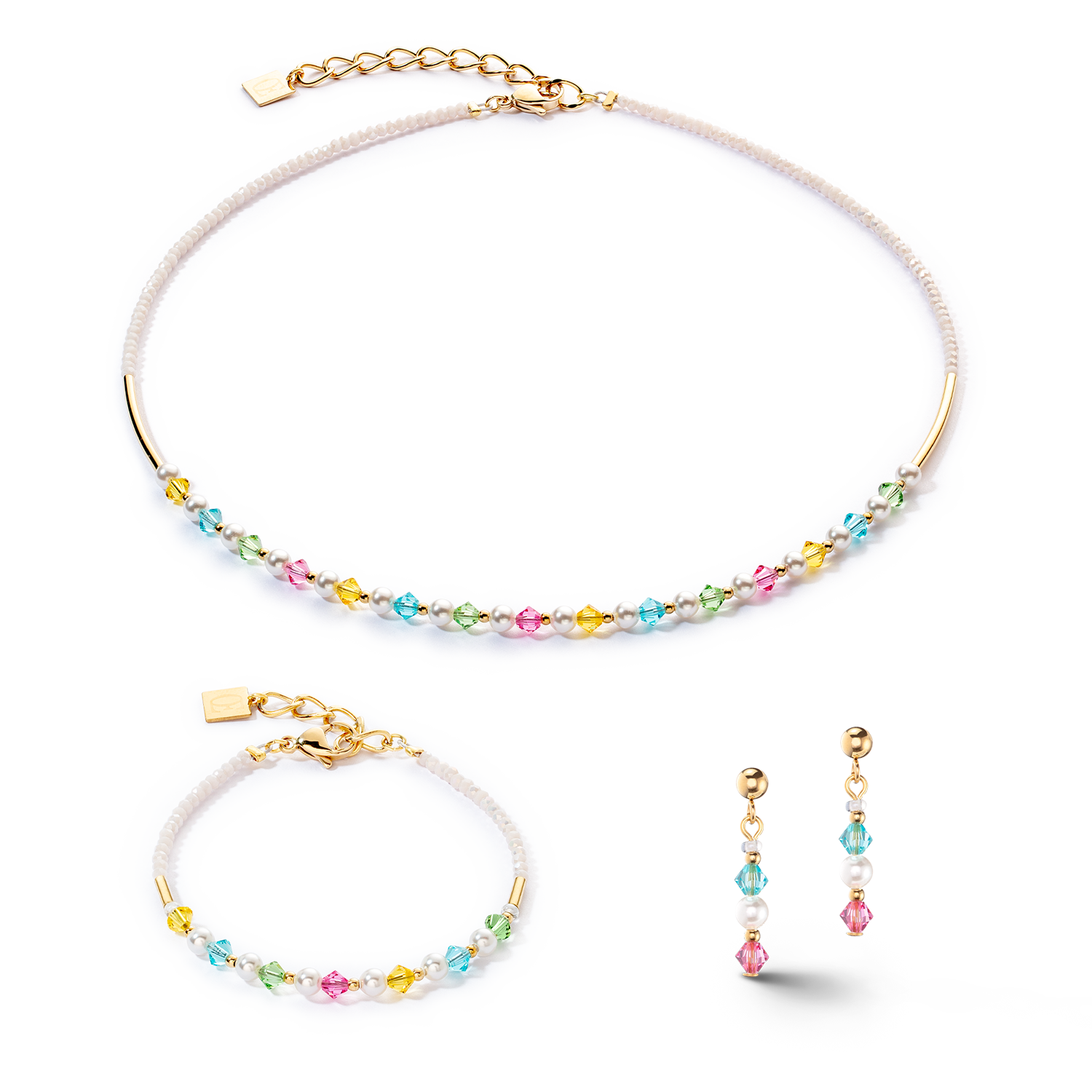 Collier Princess Pearls or multicolore