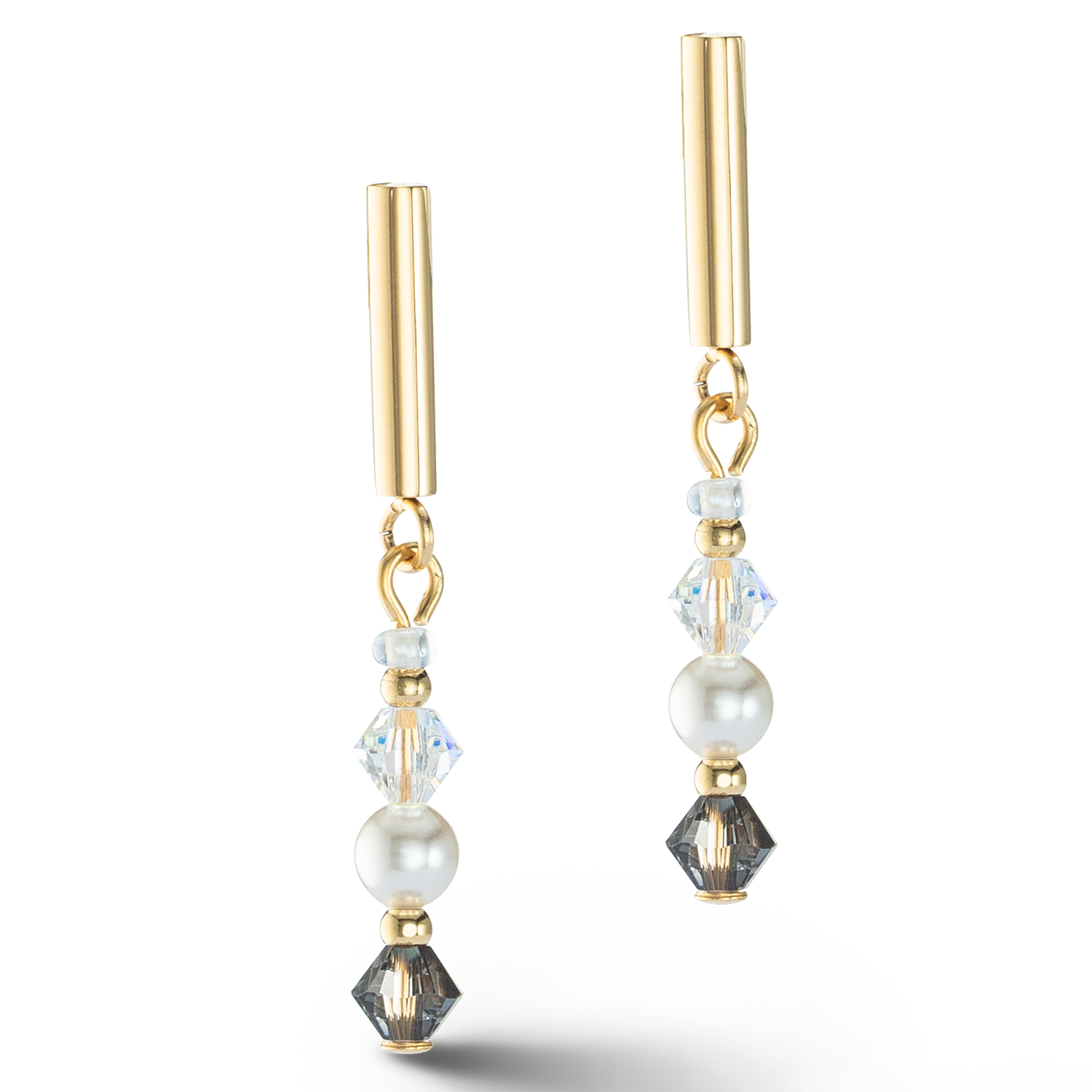 Boucles d'oreilles Princess Pearls gris-cristal