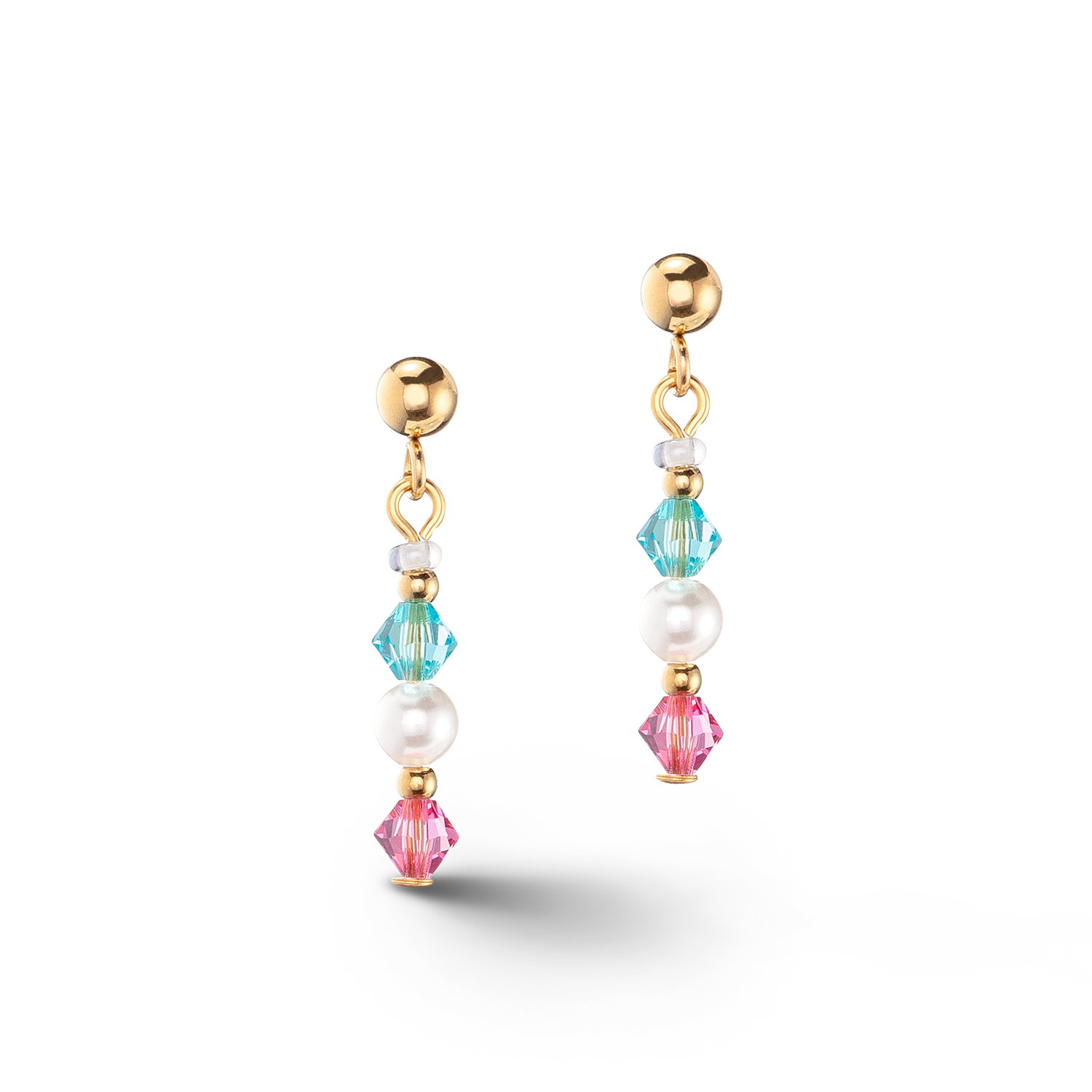 Boucles d'oreilles Princess Pearls or multicolore