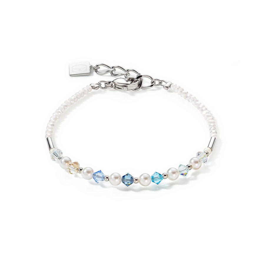 Bracelet Princess Pearls argent bleu clair
