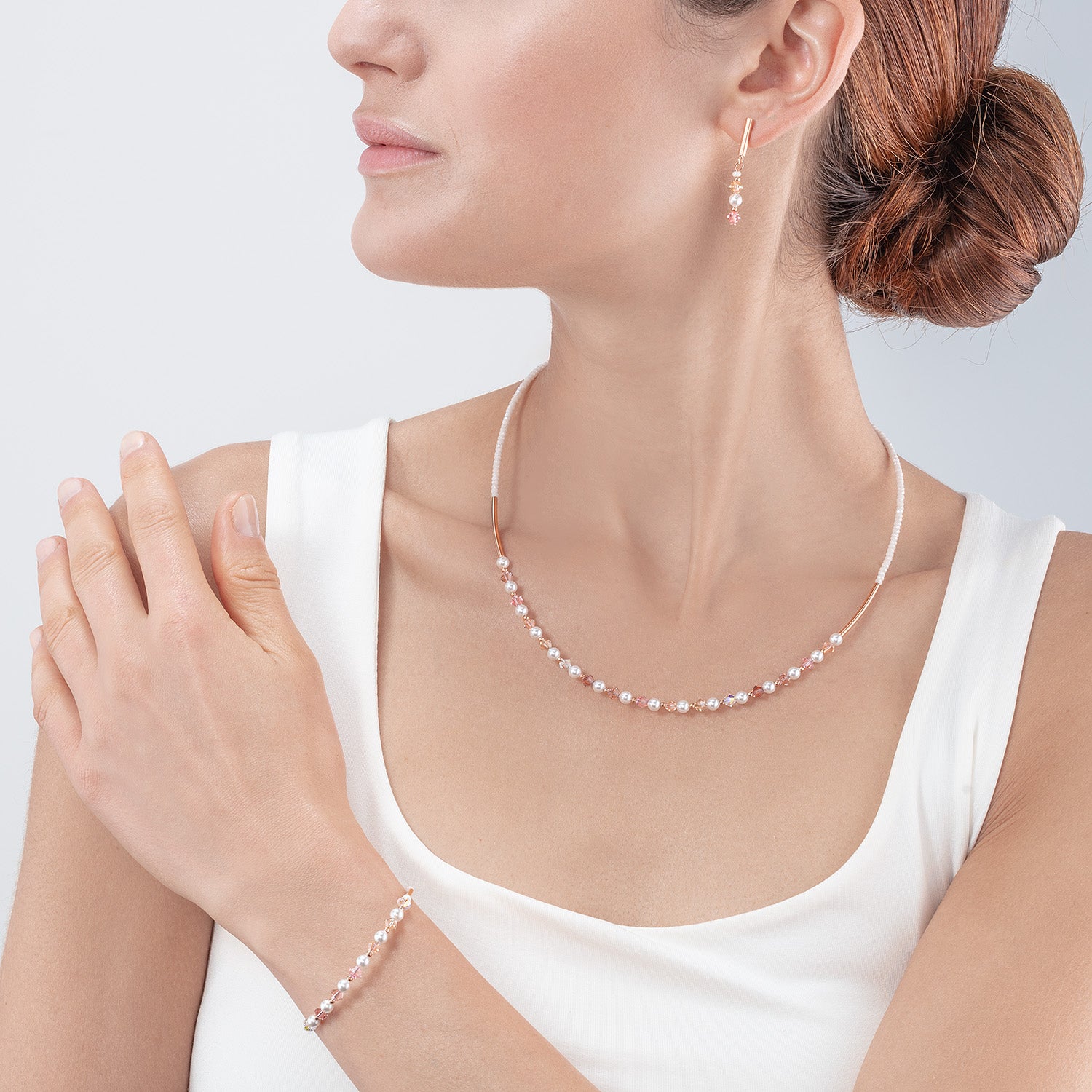 Bracelet Princess Pearls or rose rose clair