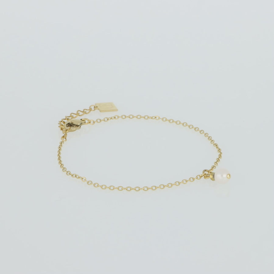 Bracelet Solitaire Perle d'eau douce or