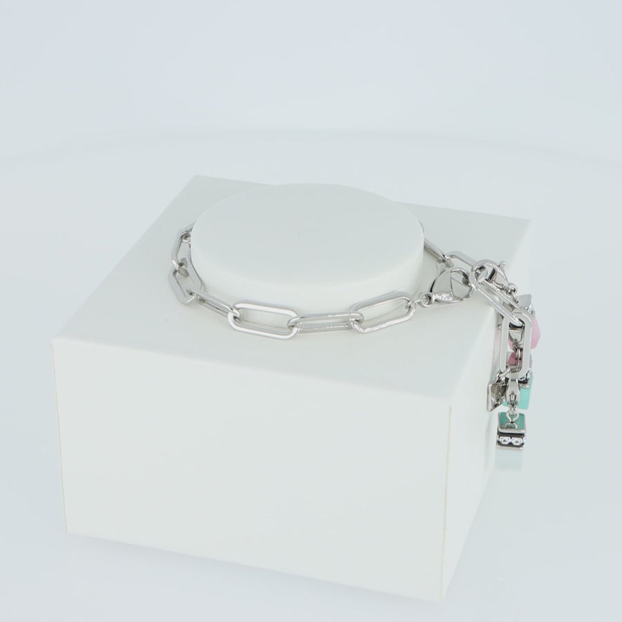 Bracelet Happy Iconic Cube Charms argent pastel