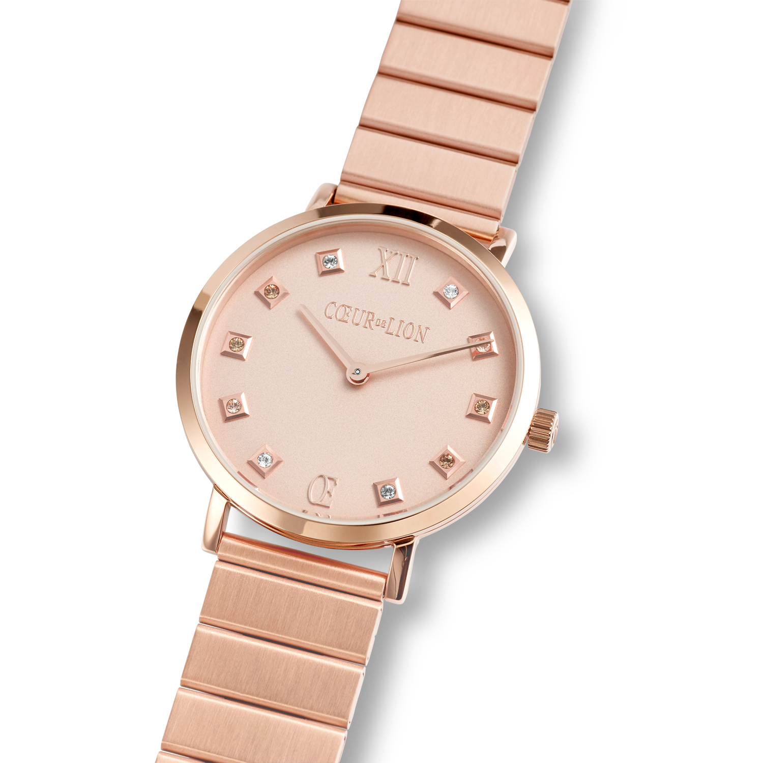 Montre Ronde Or Rose Mat Monochrome Acier Inoxydable Or Rose