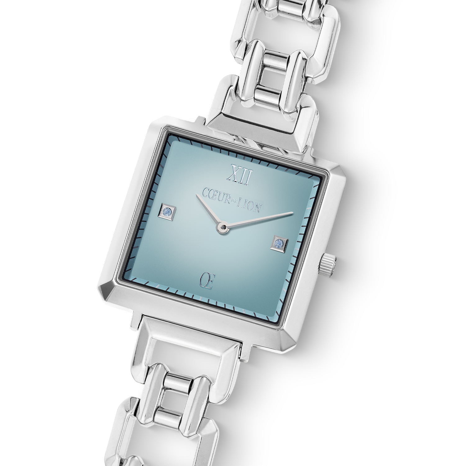 Montre Iconic Cube Ocean Cyan Statement argent