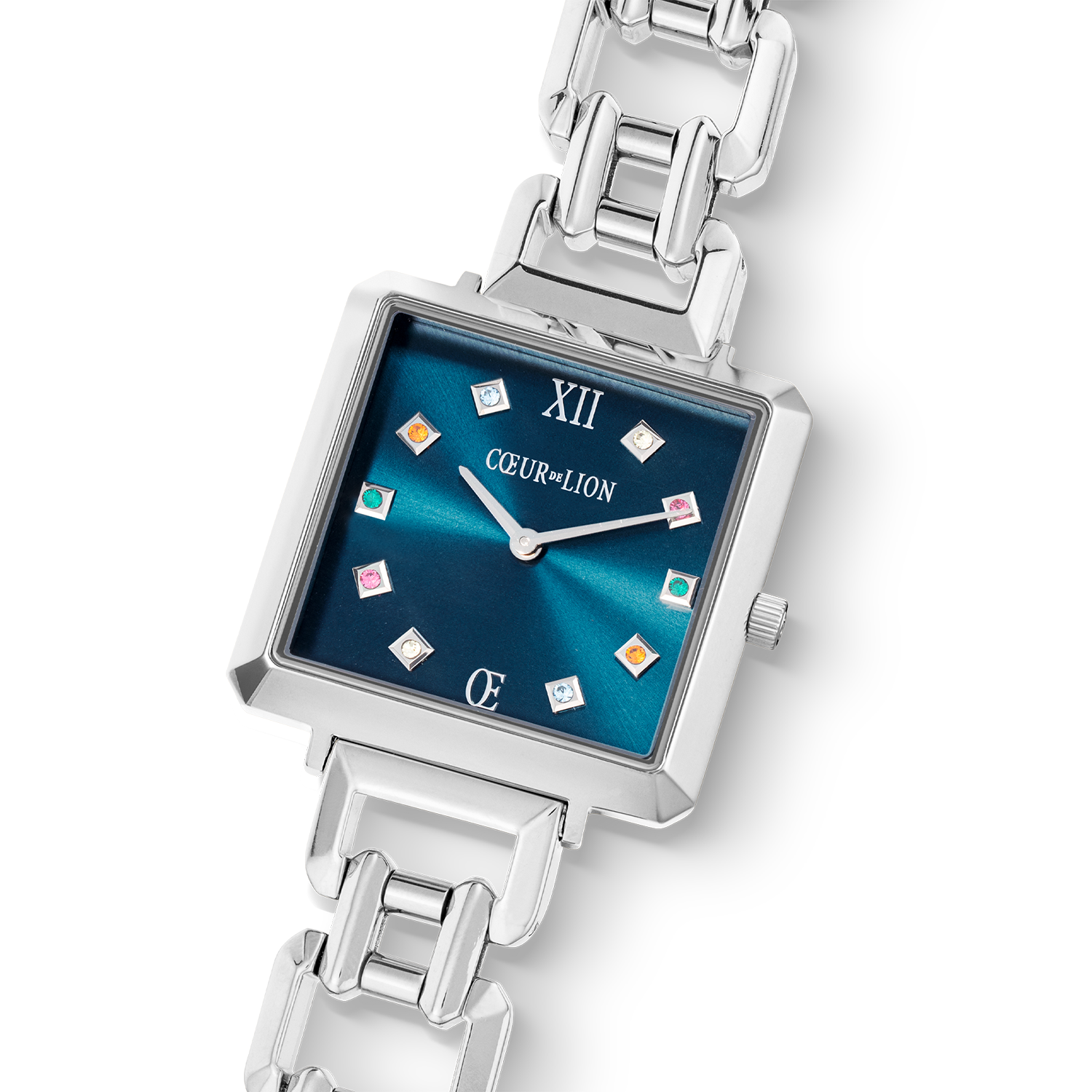 Montre Iconic Cube Noble Petrol Statement argent