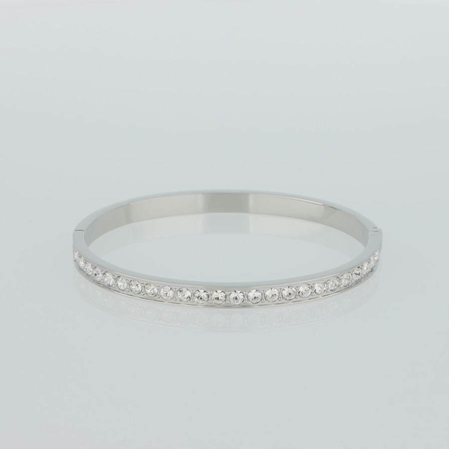 Bracelet acier & cristaux argent cristal 17